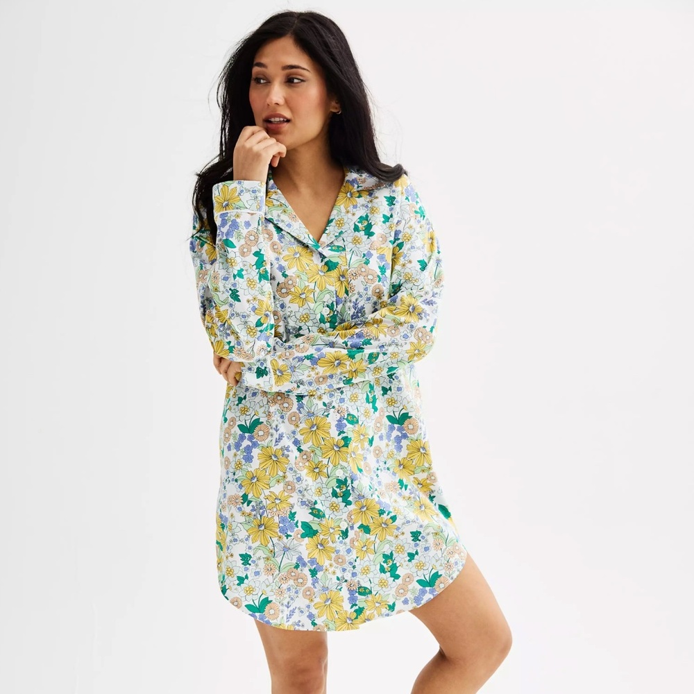 NEW floral poplin nightshirt